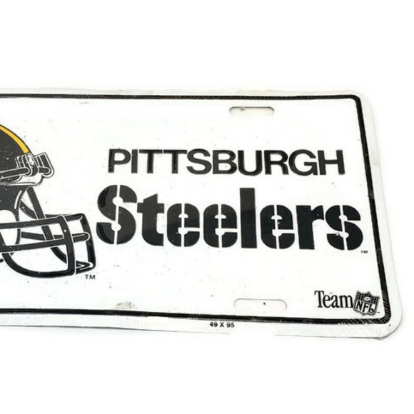 Pittsburgh Steelers Vintage 1990's Metal License Plate - Picture 3 of 4